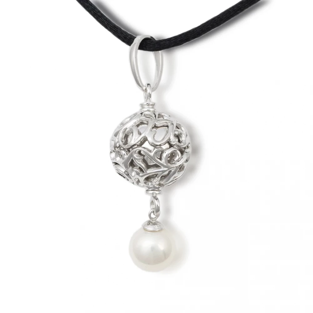 Sterling Silver Filigree Pearl Keepsake Pendant