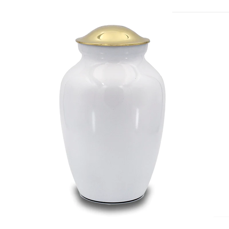 Max. Wt. Up to 125 lbs. Ice White Cremation Urn