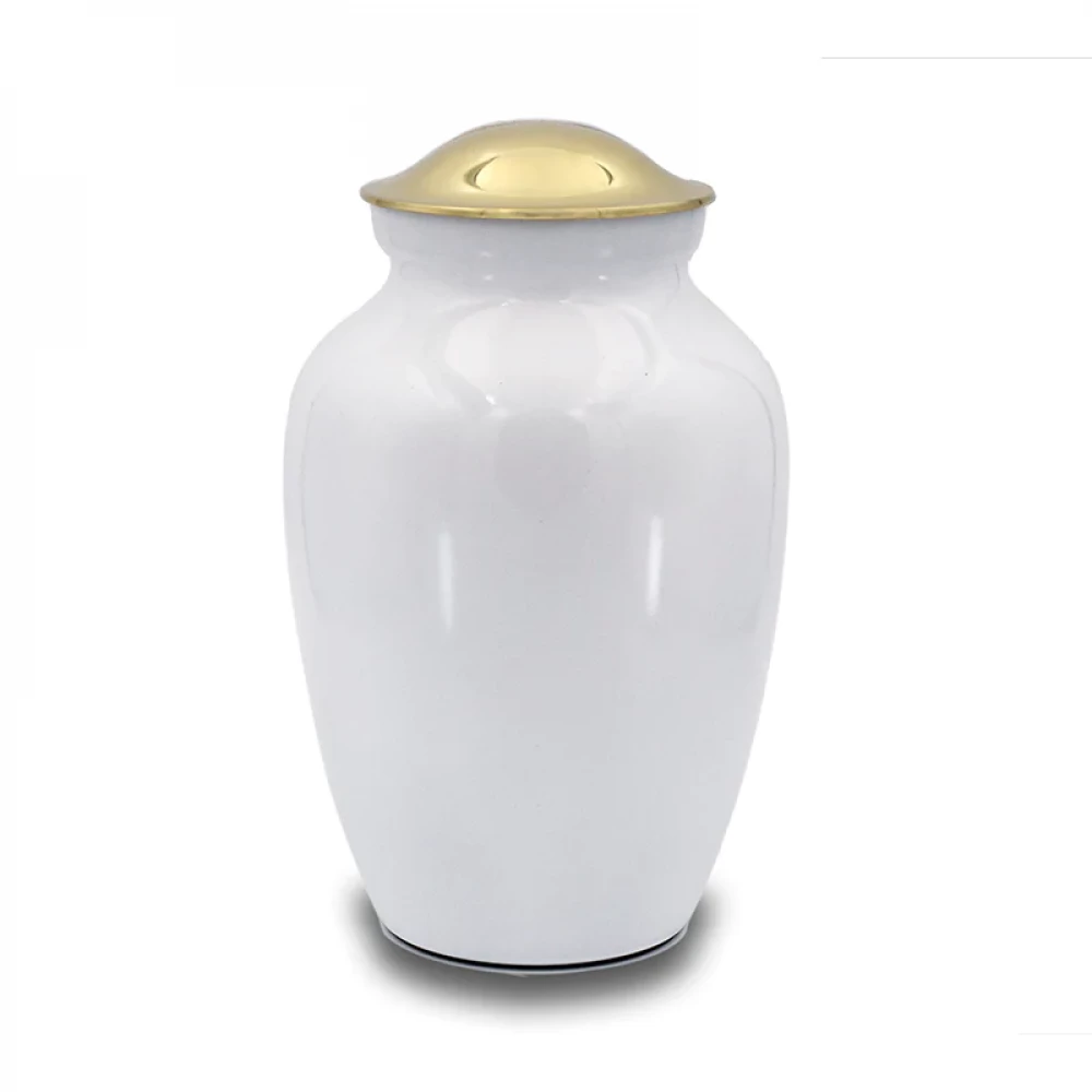 Max. Wt. Up to 125 lbs. Ice White Cremation Urn