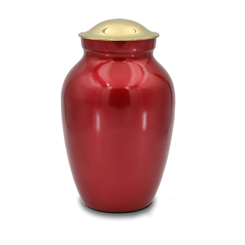 Max. Wt. Up to 125 lbs. Deep Red Cremation Urn