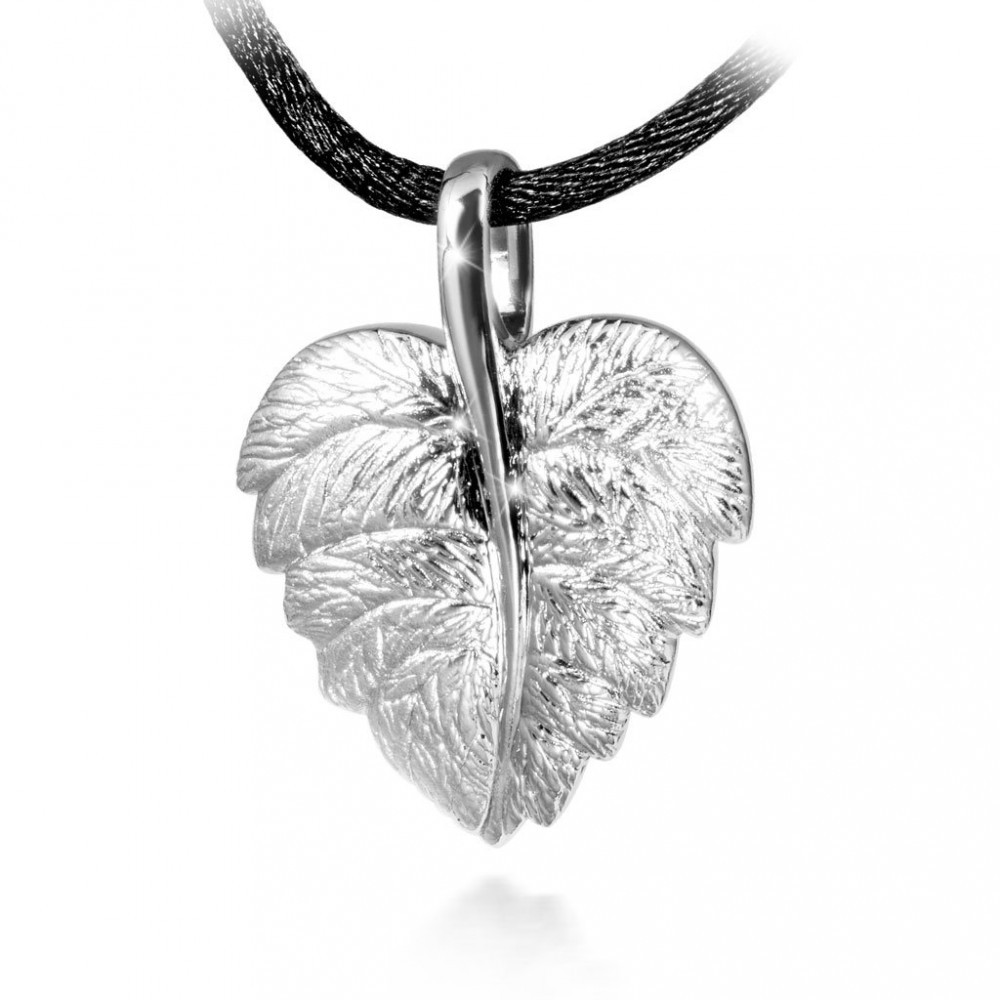 Sterling Silver Elegant Leaf Keepsake Pendant