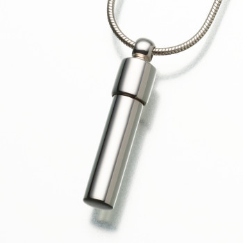 Sterling Silver Cylinder Keepsake Pendant