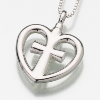 Sterling Silver Love Cross Keepsake Pendant