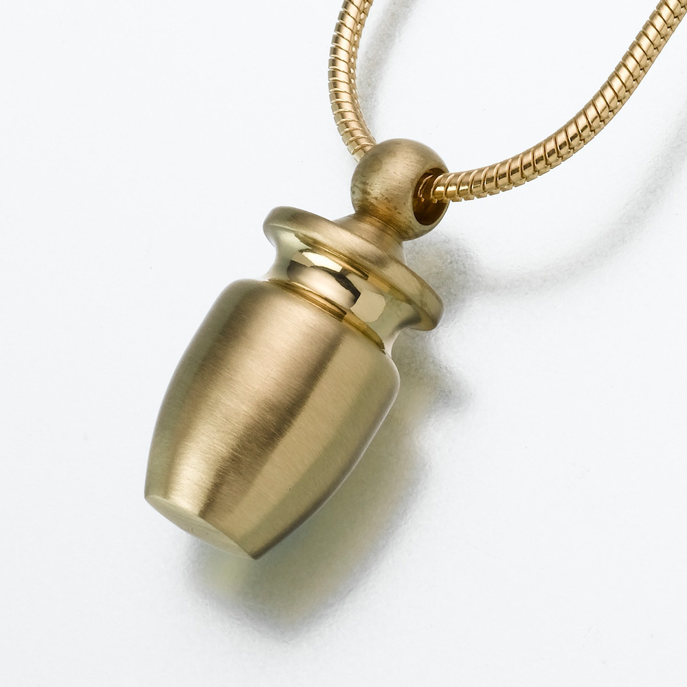 Brass Small Urn Keepsake Pendant