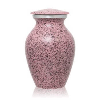 Max. Wt. Up to 3 lbs. Pink and Black Traditional Cremation Urn