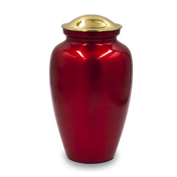 Max. Wt. Up to 200 lbs. Deep Red Cremation Urn