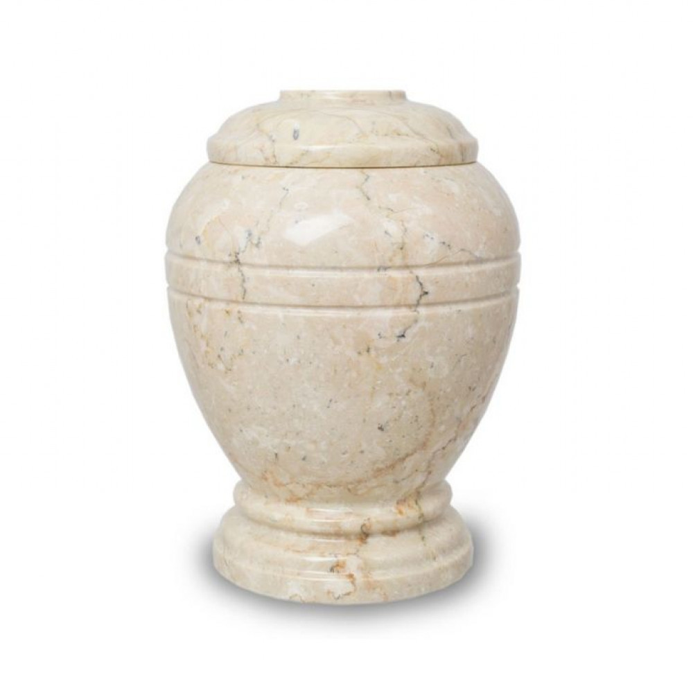 Max. Wt. Up to 20 lbs. Ringed Alluvium Marble Cremation Urn