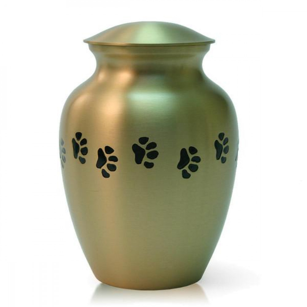 Pet’s Max. Wt. Up to 85 lbs. Bronze Paw Print Cremation Urn