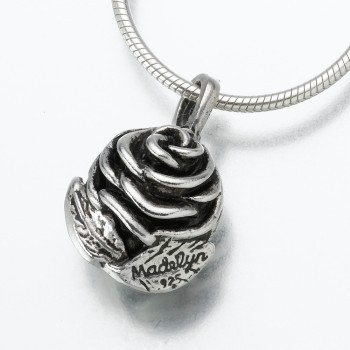 Antique Sterling Silver Rose Keepsake Pendant