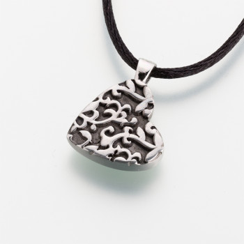 Antique Filigree Pewter Heart Pendant