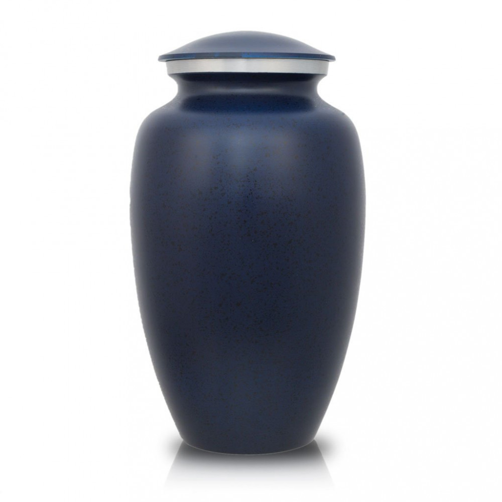 Max. Wt. Up to 200 lbs. Two-Tone Dark Blue Cremation Urn