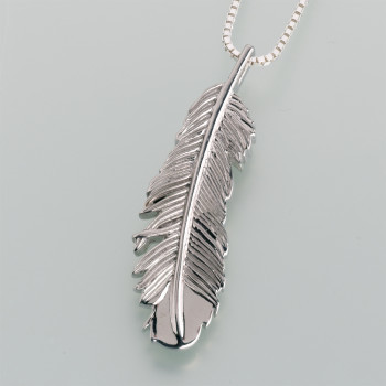 Sterling Silver Feather Keepsake Pendant