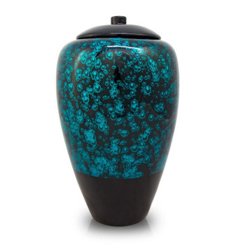 Max. Wt. Up to 200 lbs. Sustainable Bamboo Blue Cremation Urn