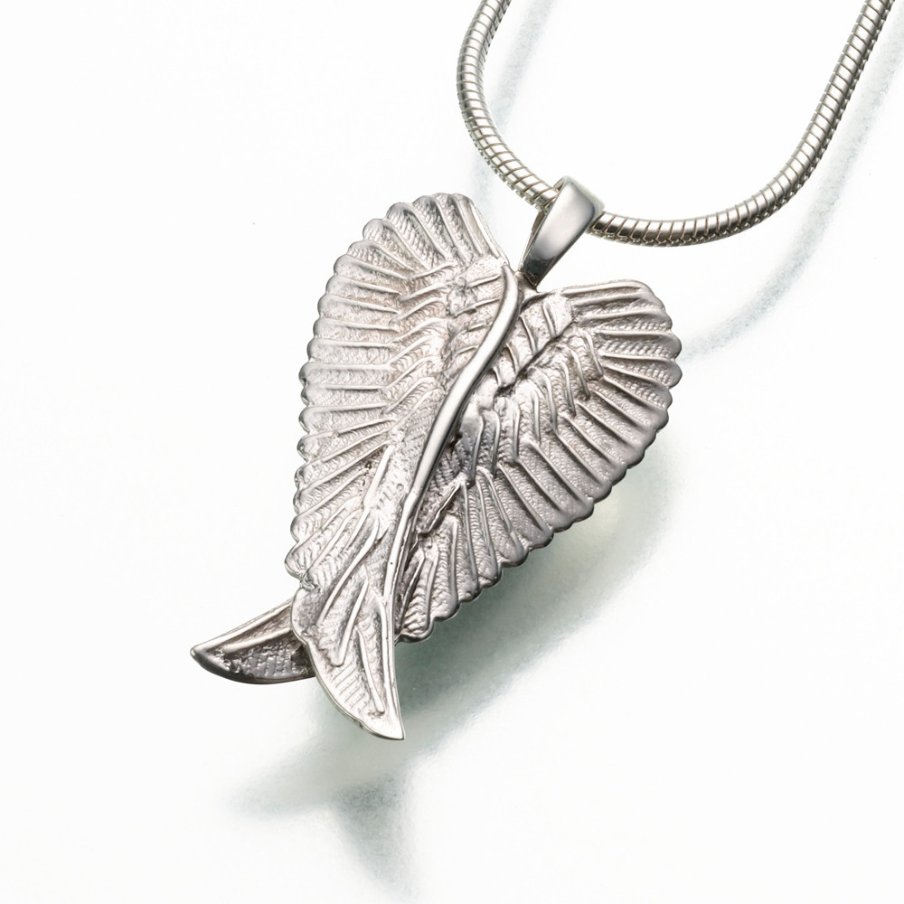 Sterling Silver Angel Wings Keepsake Pendant