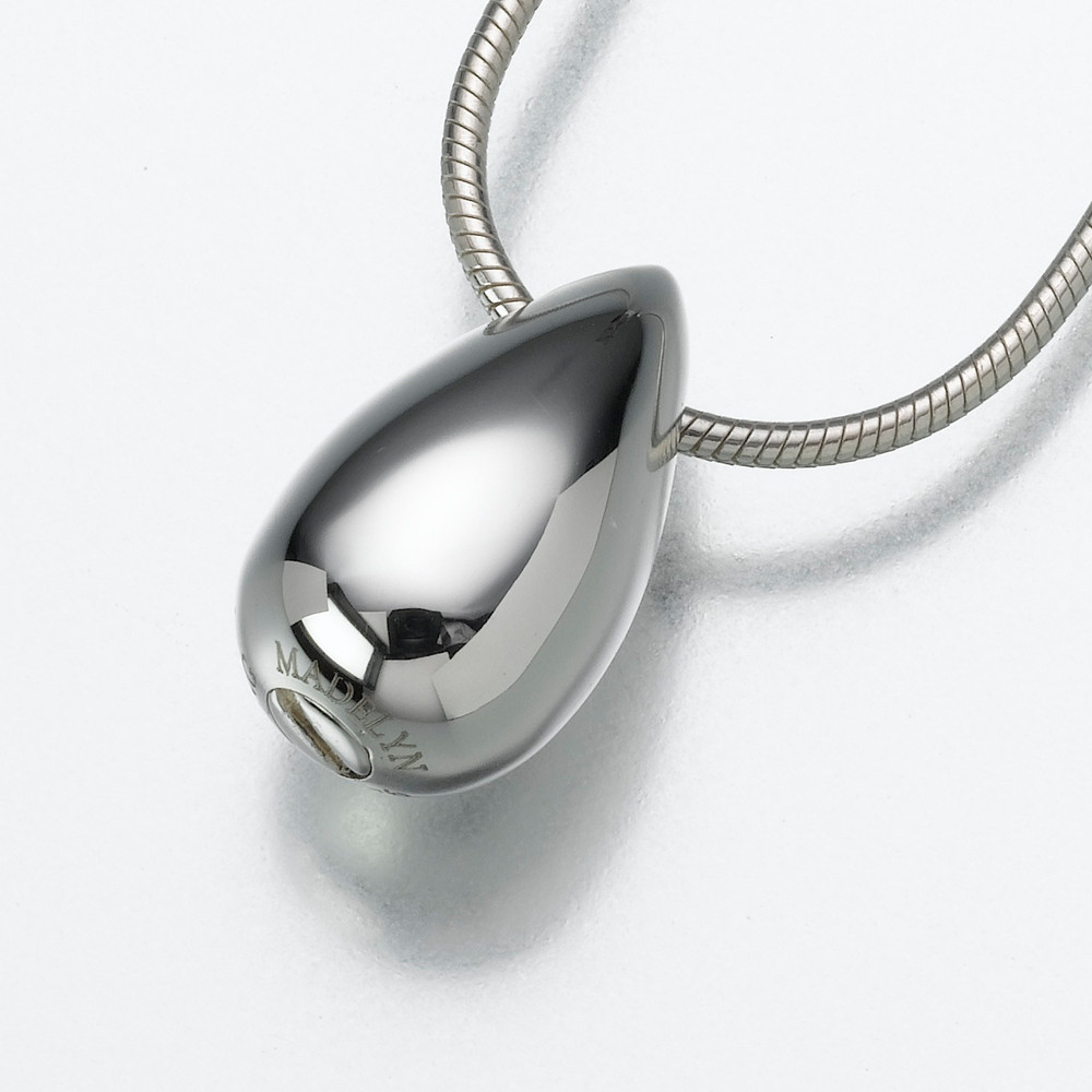 Sterling Silver Slide Teardrop Keepsake Pendant