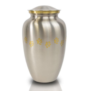 Pet’s Max. Wt. Up to 190 lbs. Pewter Paw Print Cremation Urn