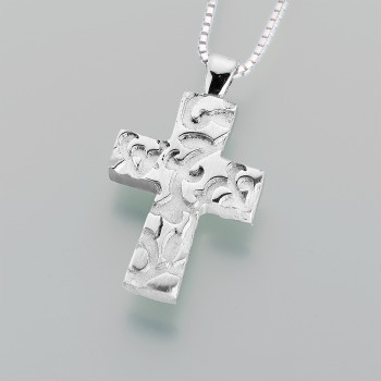 Pewter Filigree Cross Keepsake Pendant