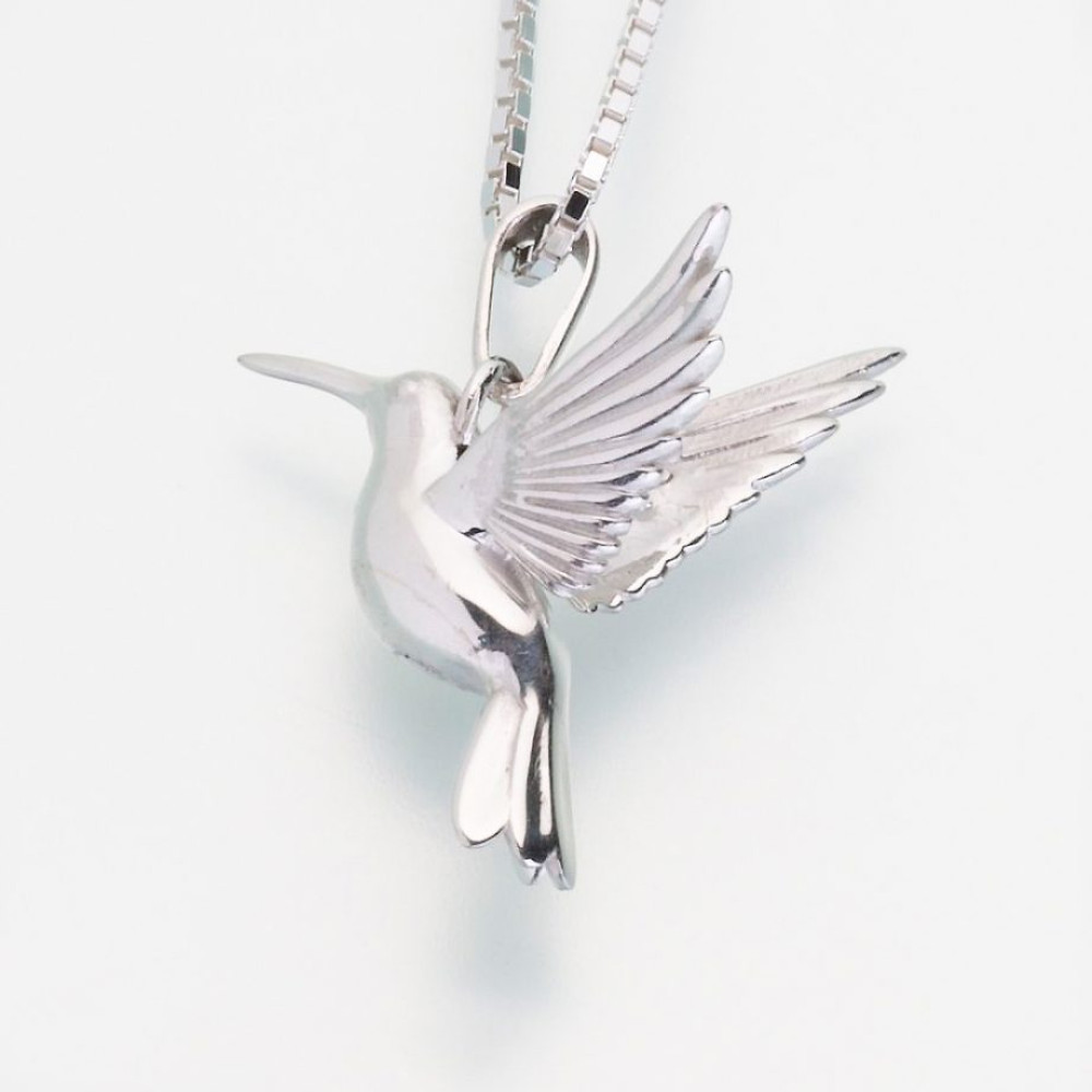 Sterling Silver Hummingbird Keepsake Pendant