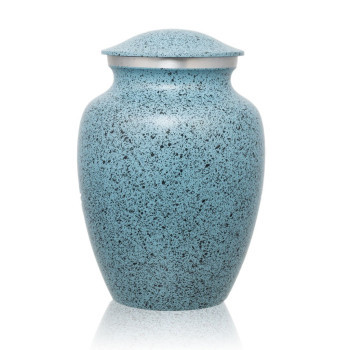 Max. Wt. Up to 85 lbs. Two-Tone Light Blue Cremation Urn