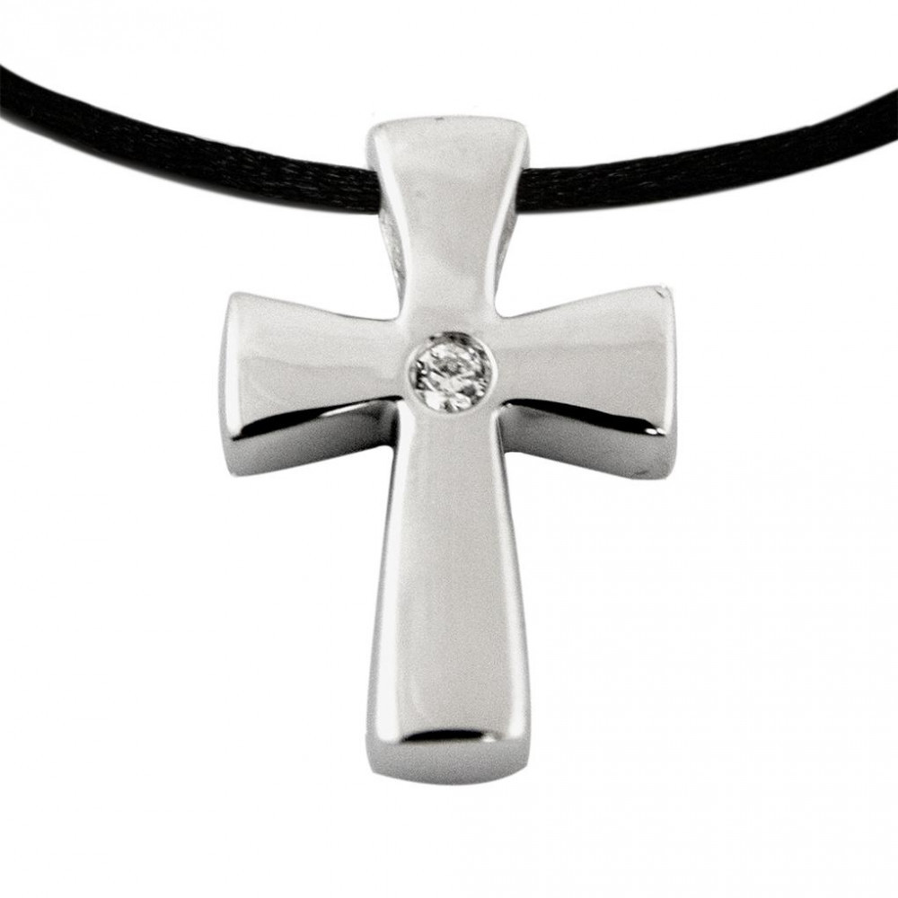 Sterling Silver Sparkling Cross Keepsake Pendant