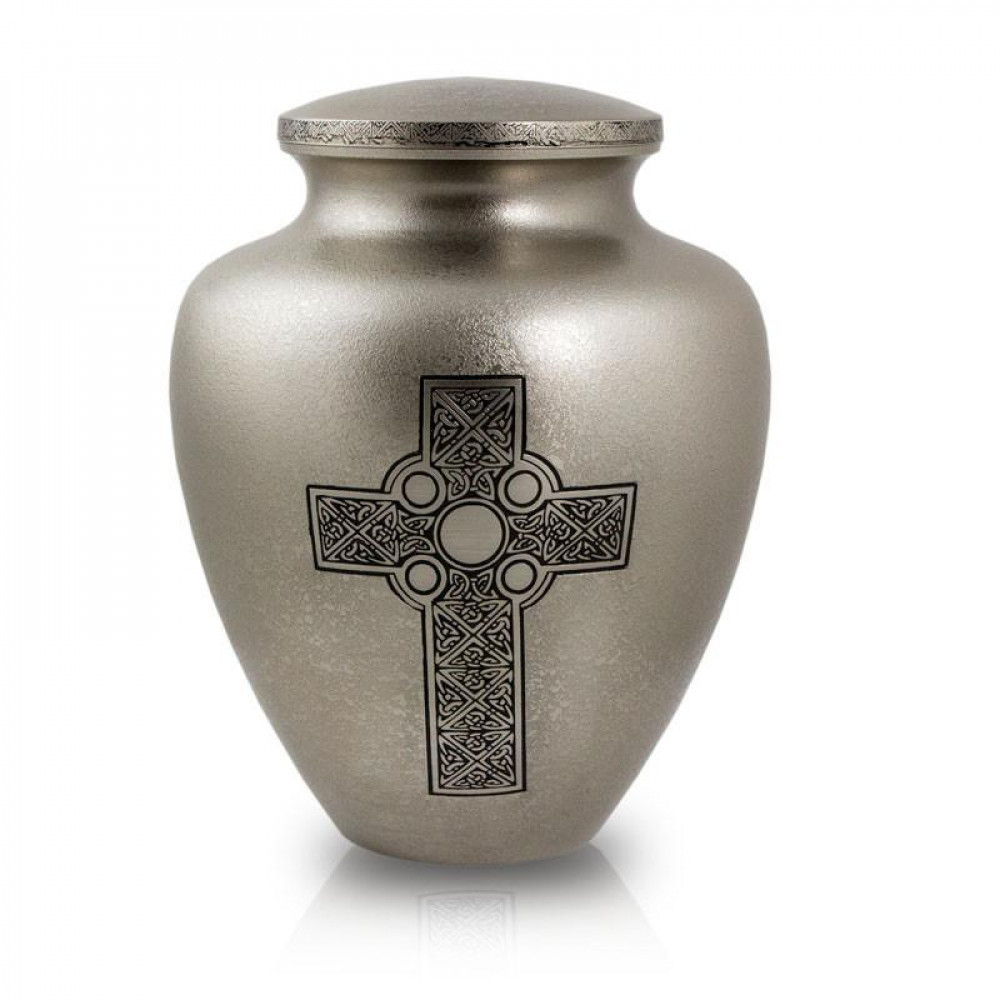 Max. Wt. Up to 200 lbs. Celtic Cross Bronze Cremation Urn