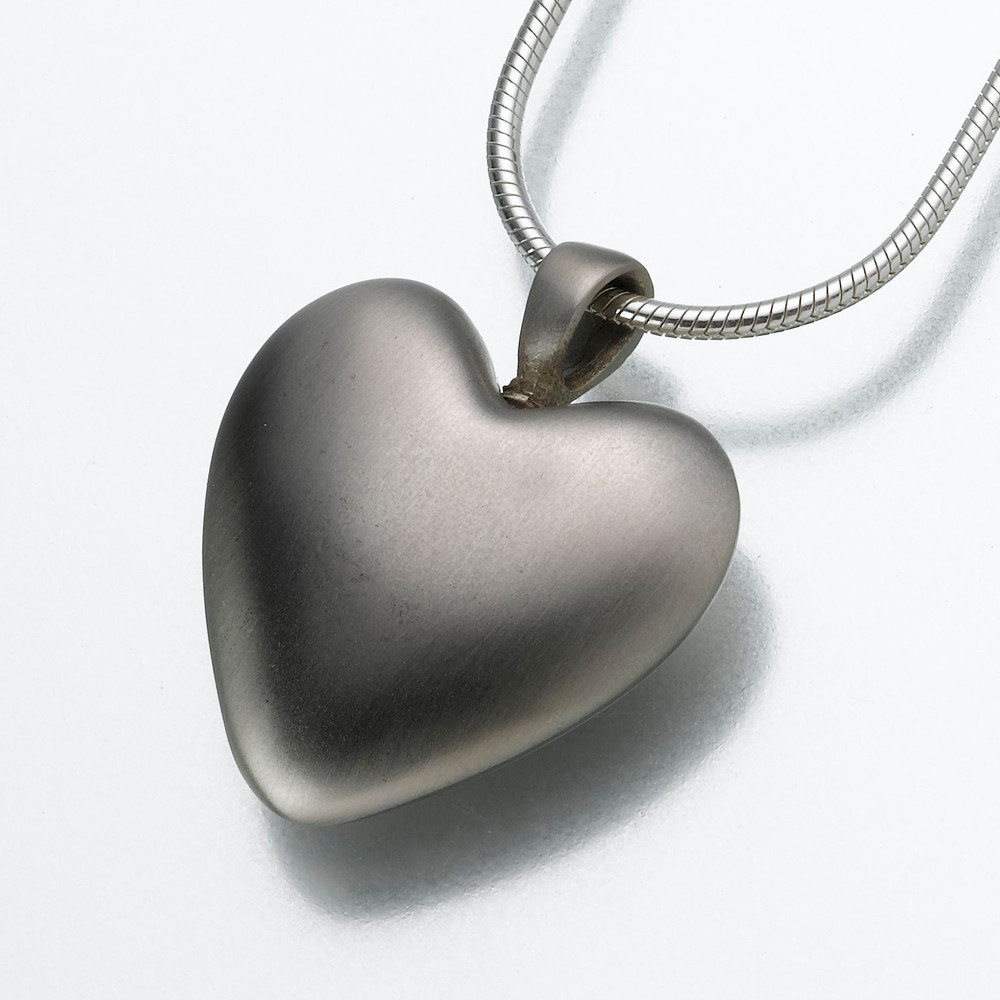 White Bronze Heart Keepsake Pendant