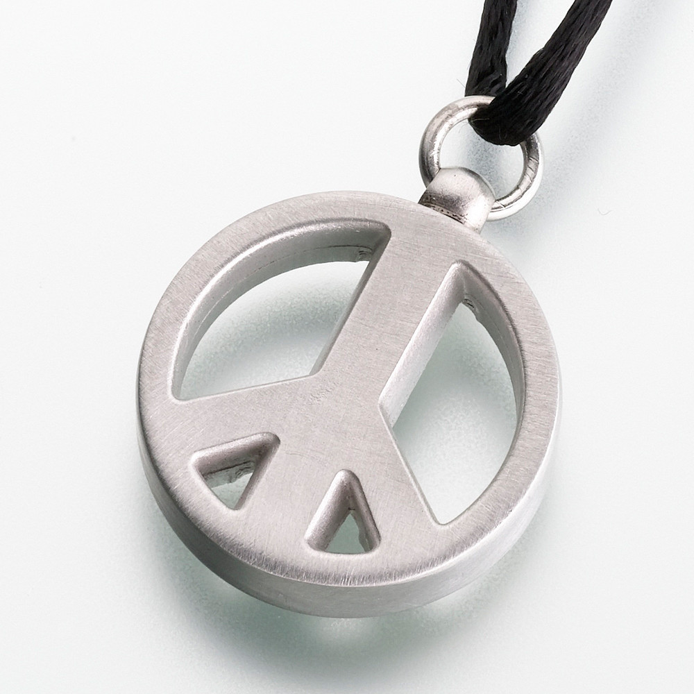 Pewter Peace Sign Keepsake Pendant