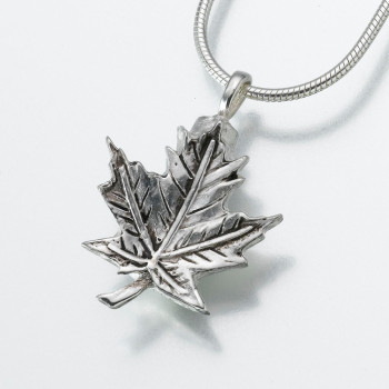 Antique Sterling Silver Maple Leaf Keepsake Pendant