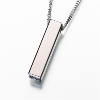 Titanium Long Narrow Rectangle Slide Keepsake Pendant