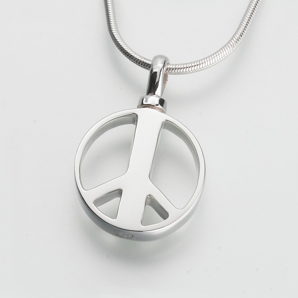 Sterling Silver Peace Sign Keepsake Pendant